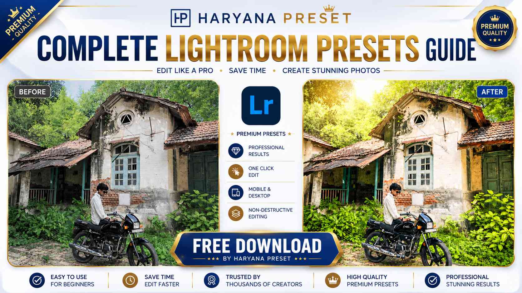 Haryana Preset Complete Lightroom Presets Guide Free Download for Mobile and Desktop Photo Editing
