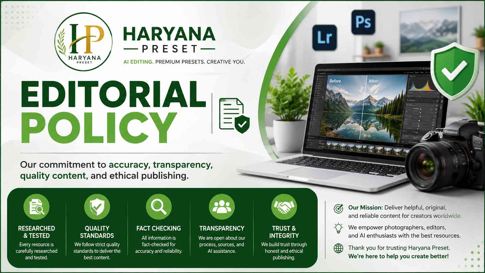 Haryana Preset Editorial Policy
